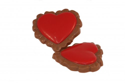 2406 Barok hartjes melk-rood